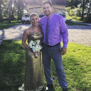 Gold Sequin bridesmaids dress